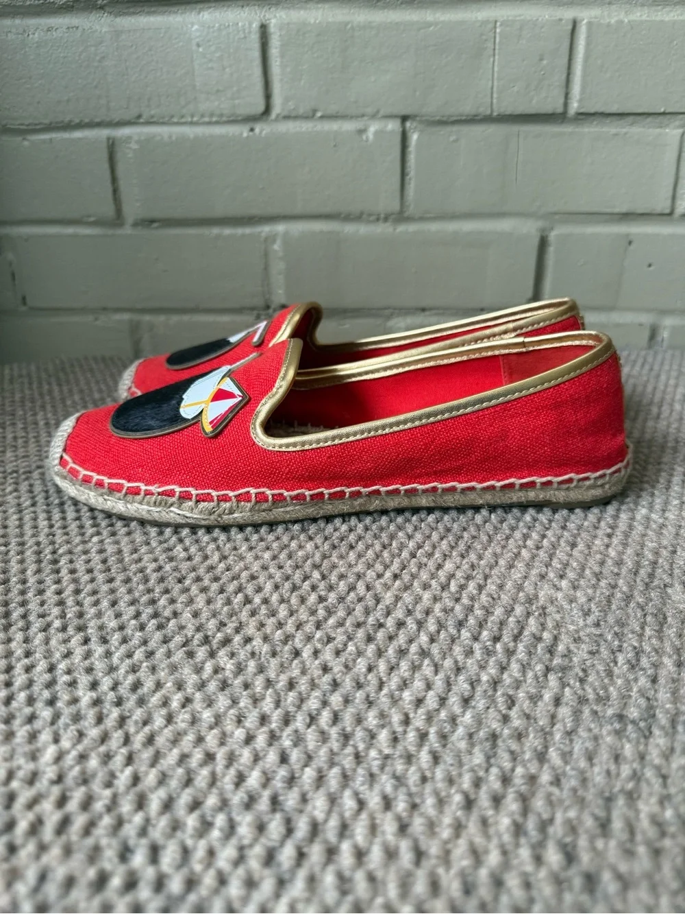 Tory Burch Coco Coconut Cocktail Canvas Espadrilles Flats Women’s Size 10.5 EUC